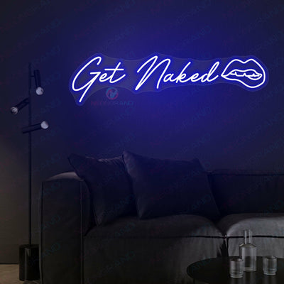 Get Naked Neon Sign Sexy Lips Led Light BLUE