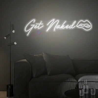 Get Naked Neon Sign Sexy Lips Led Light white