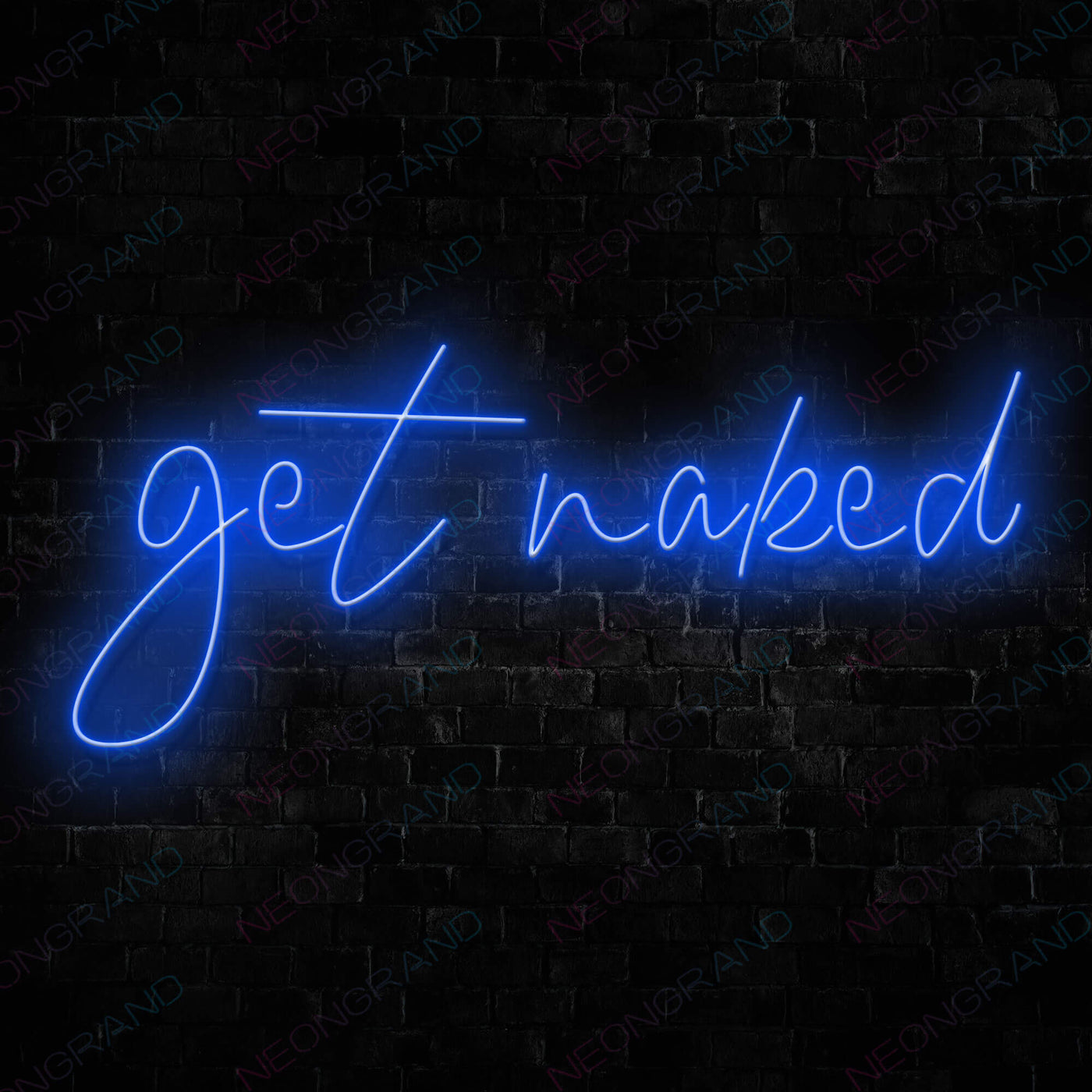 Get Naked Neon Sign blue