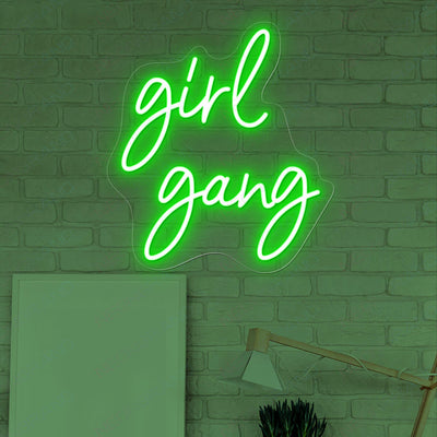 Girl Gang Neon Sign Girl Power Led Light green