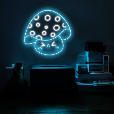 Glowing Mushroom Neon Sign Led Light light blue