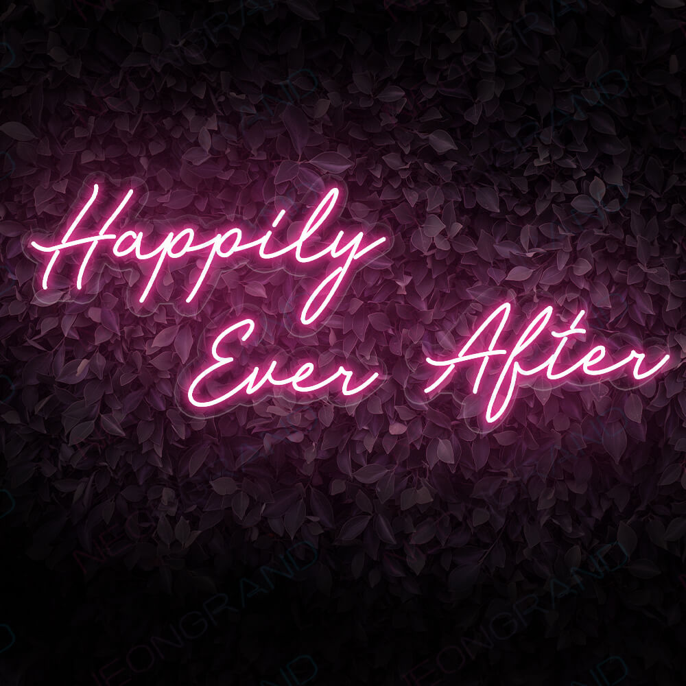 Happily Ever After Neon Sign Love Wedding Led Light pink