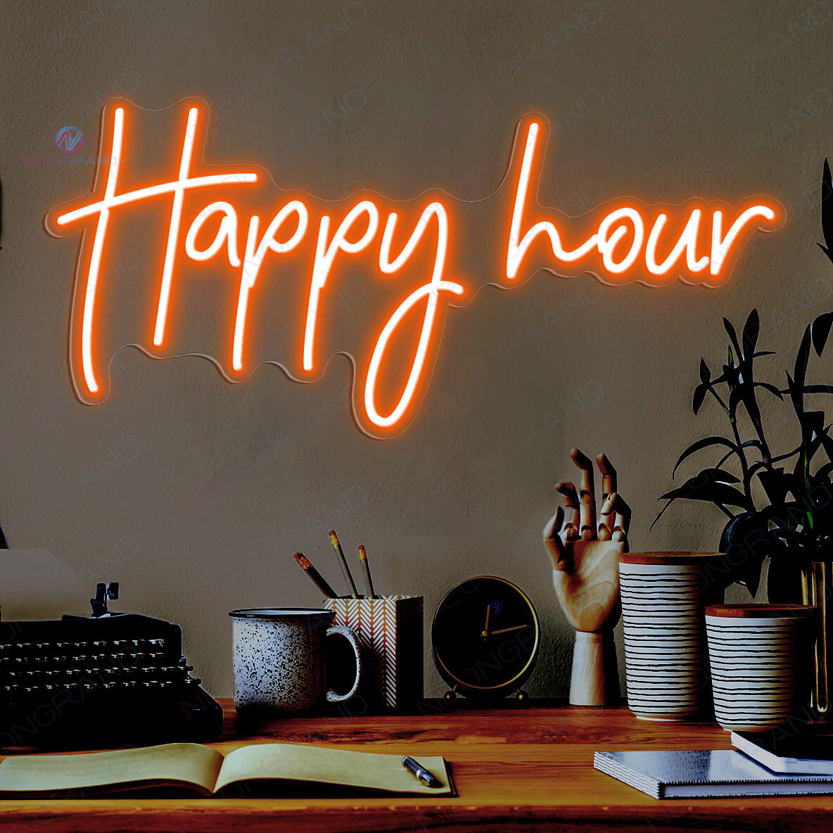 Tavolo Da Bar Portatile BRILLIHOOD Con Insegna LED Happy Hour A Specchio - Sincronizzabile Con Musica - Con Borsa E Gonna