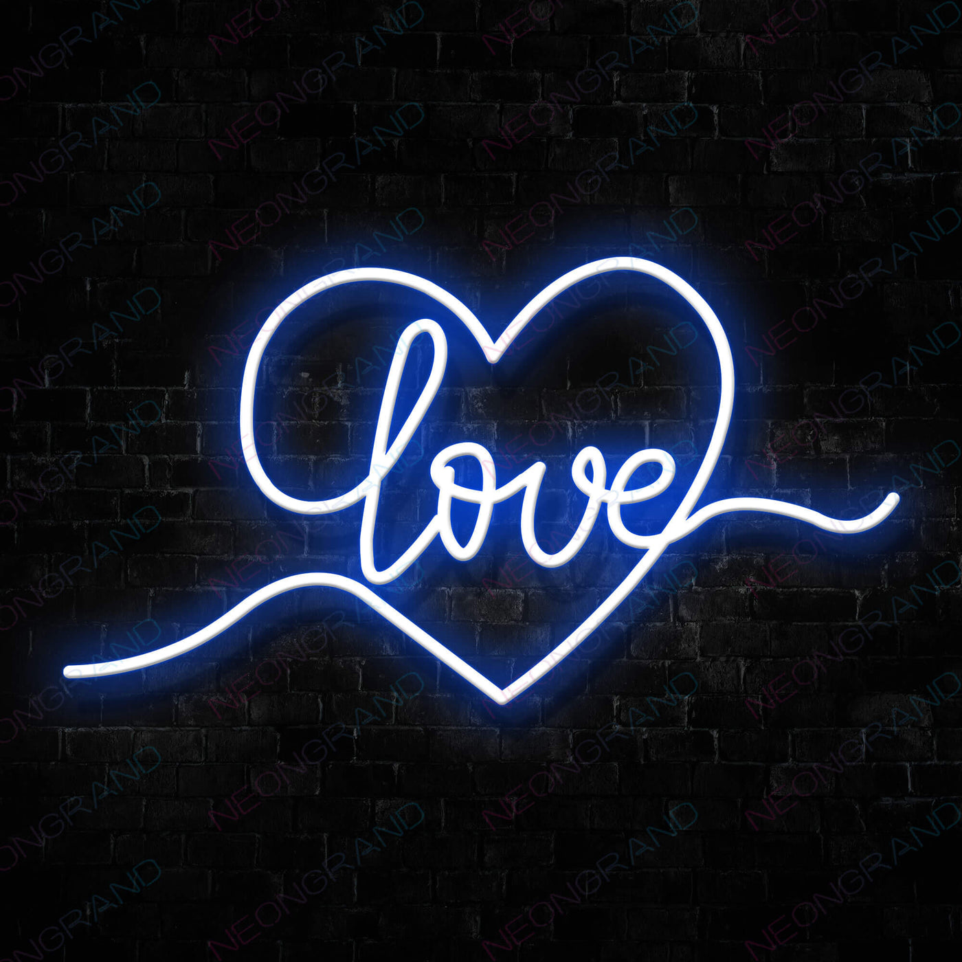Heart Love Neon Sign Led Light blue