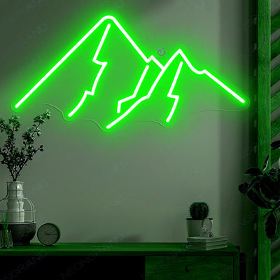 High Mountain Neon Sign Sun Led Light green wm1