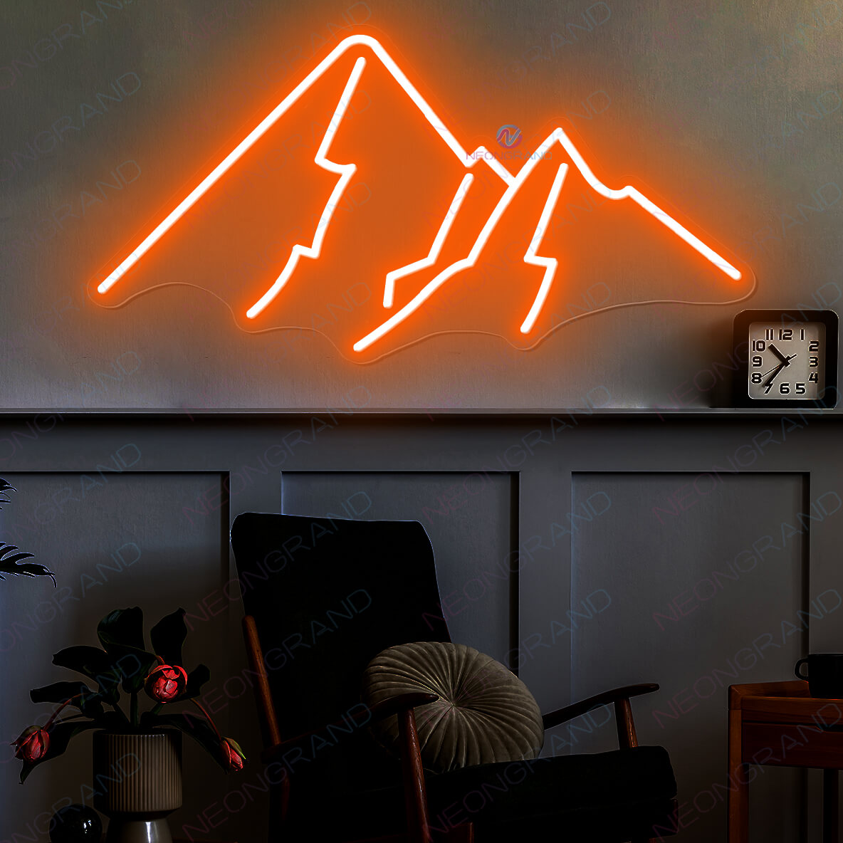 High Mountain Neon Sign Sun Led Light orange wm
