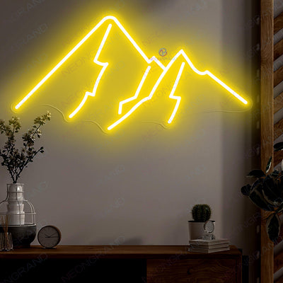 High Mountain Neon Sign Sun Led Light yellow wm