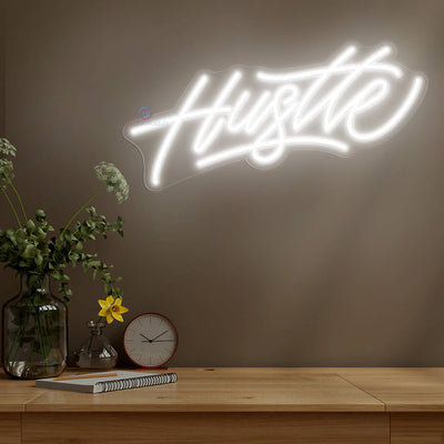 Hustle Neon Sign Wall Led Light white