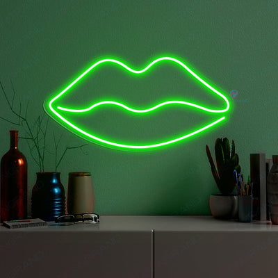 Lips Neon Sign Aesthetics Glow Led Light green