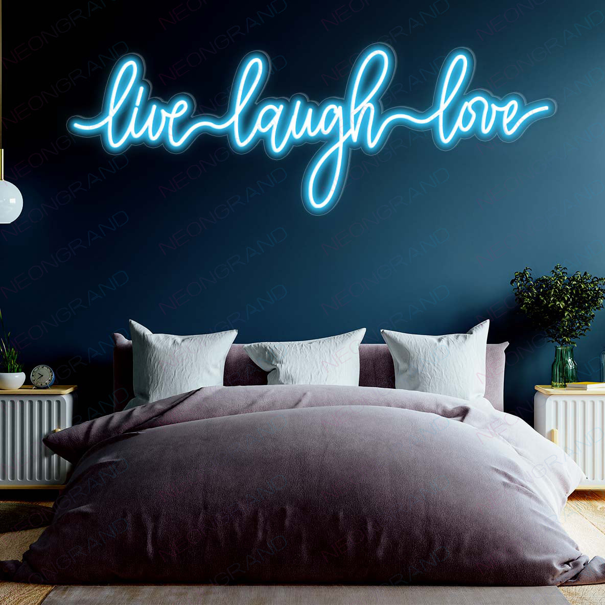 Live Laugh Love Neon Sign Led Light light blue