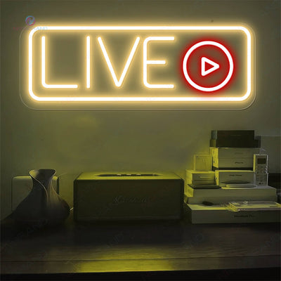 Live Neon Sign Recording Neon Sign Led Light gold yellow