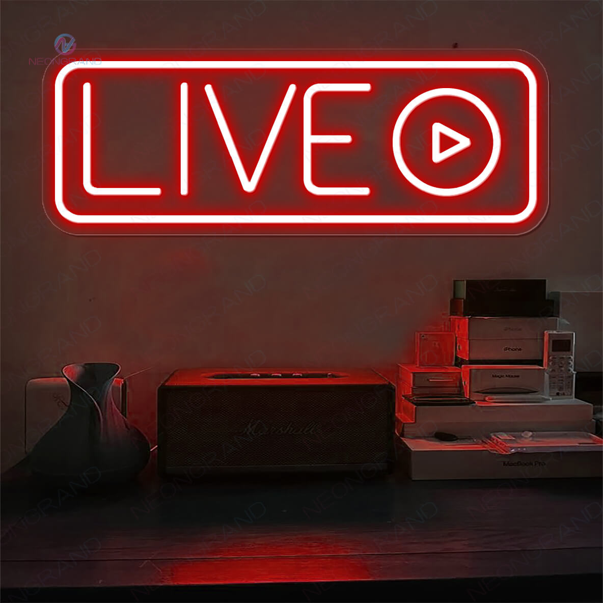 Live Neon Sign Recording Neon Sign Led Light red