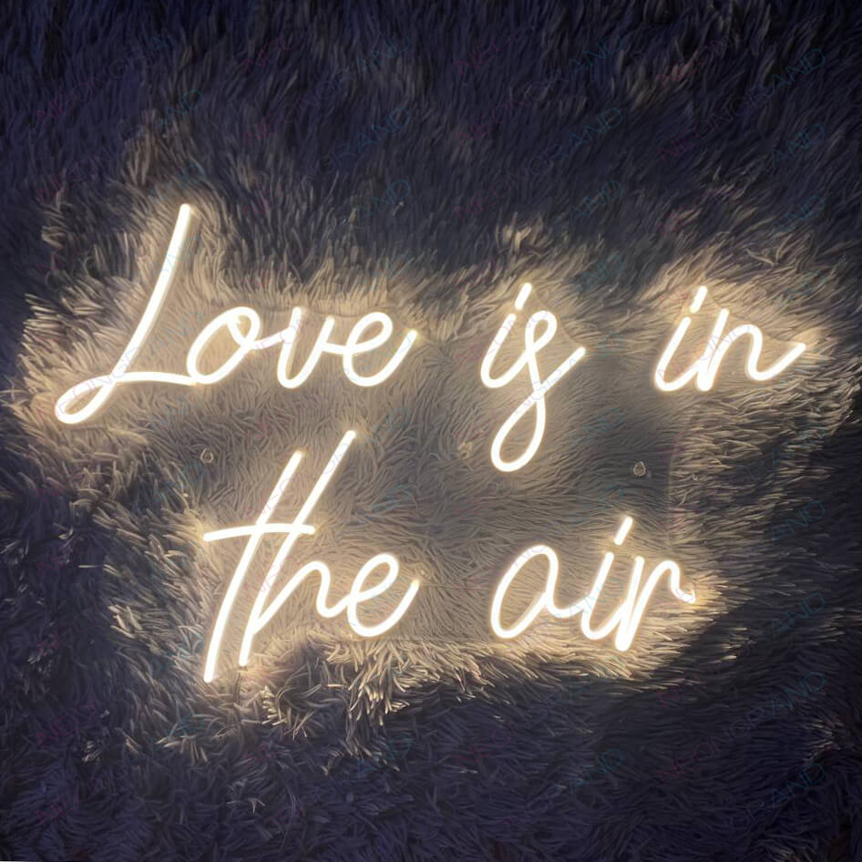 Love Is In The Air Neon Sign Wedding Led Light wm gold yellow