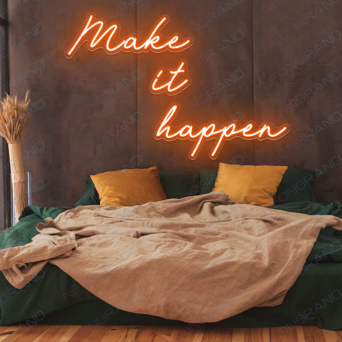 Make It Happen Neon Sign Inspiration Neon Sign Led Light orange