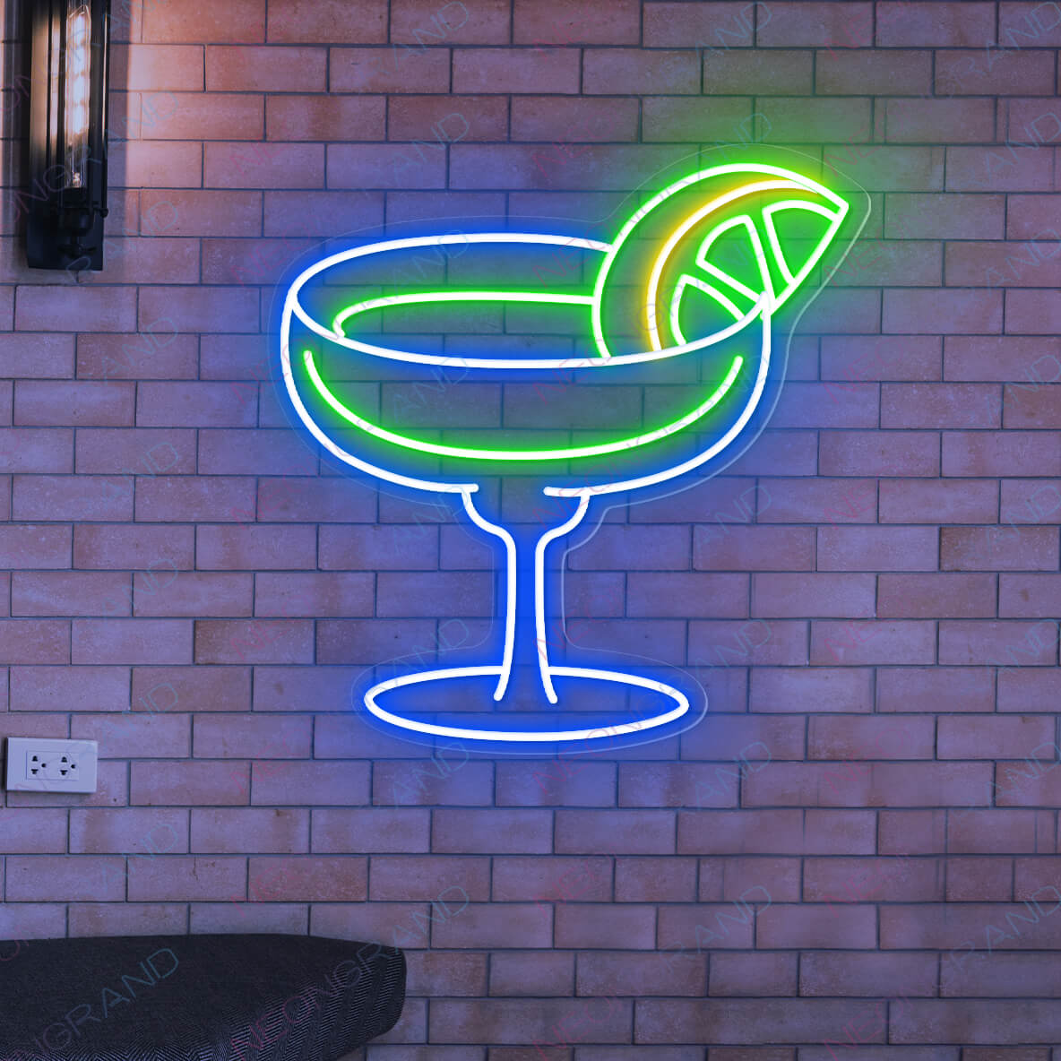 Margarita Neon Sign Bar Led Light blue