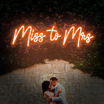 Miss To Mrs Neon Sign Wedding Led Light DarkOrange