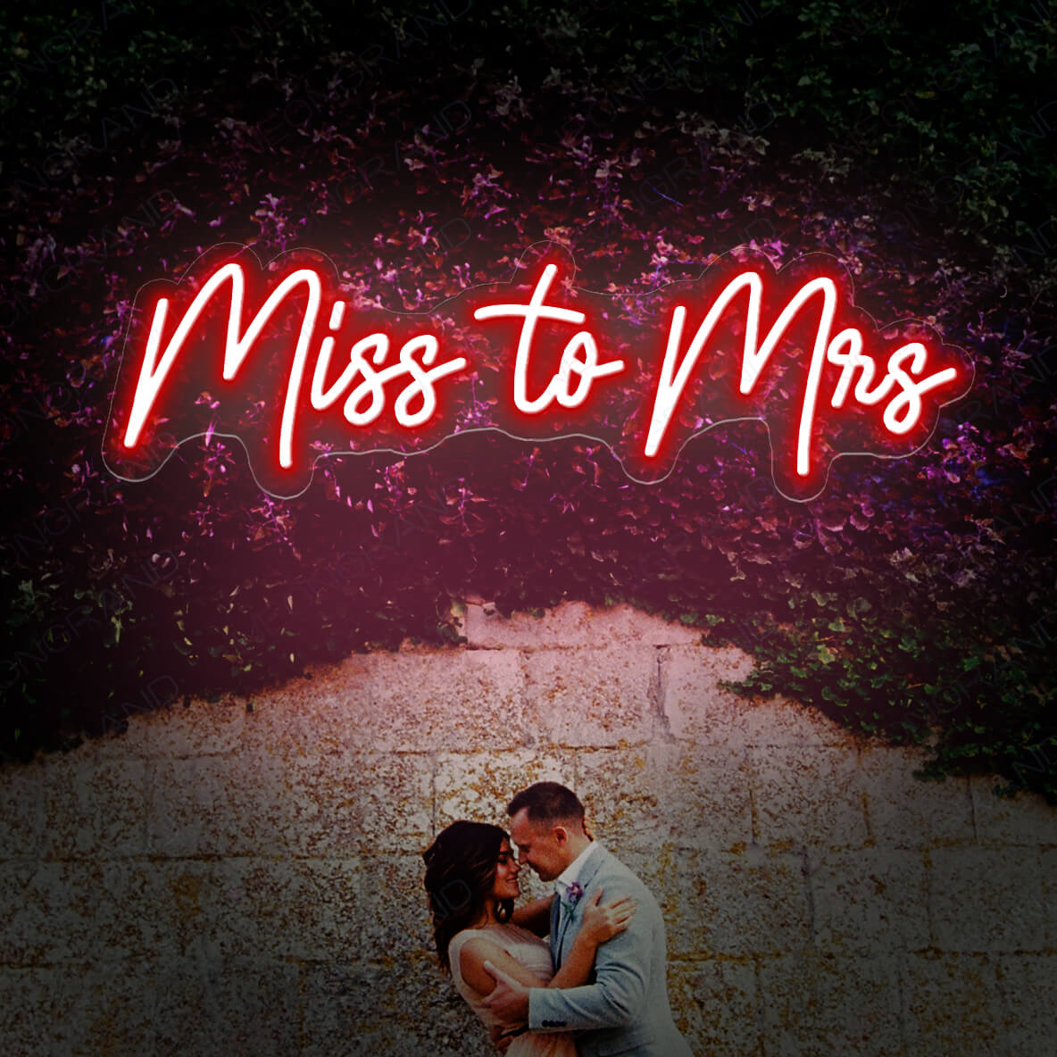 Miss To Mrs Neon Sign Wedding Led Light Red
