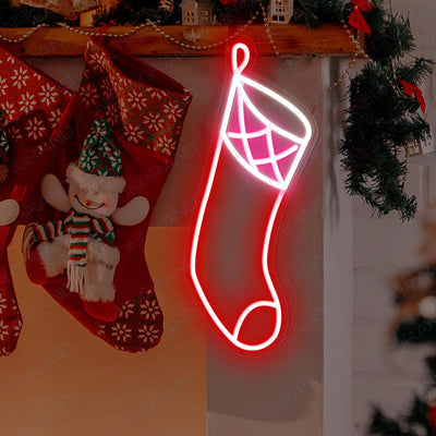Neon Christmas Sign Christmas Socks Neon Sign Led Light pink
