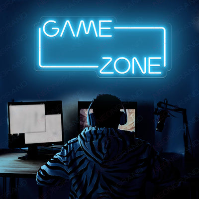 Neon Game Sign Game Zone Neon Sign Led Light light blue