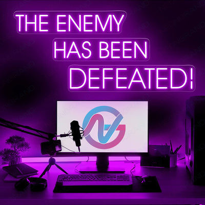 Neon Gamer Led Sign The Enemy Has Been Defeated Light purple1