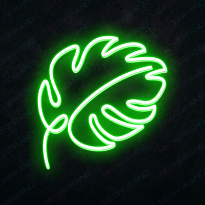 Neon Leaves Sign Monstera Leaf Led Light green