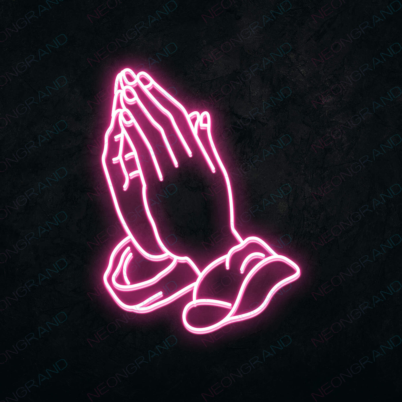 Neon Praying Hands Sign Led Light pink