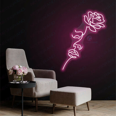Neon Rose Light Sexy Woman Face Flower Led Sign PINK