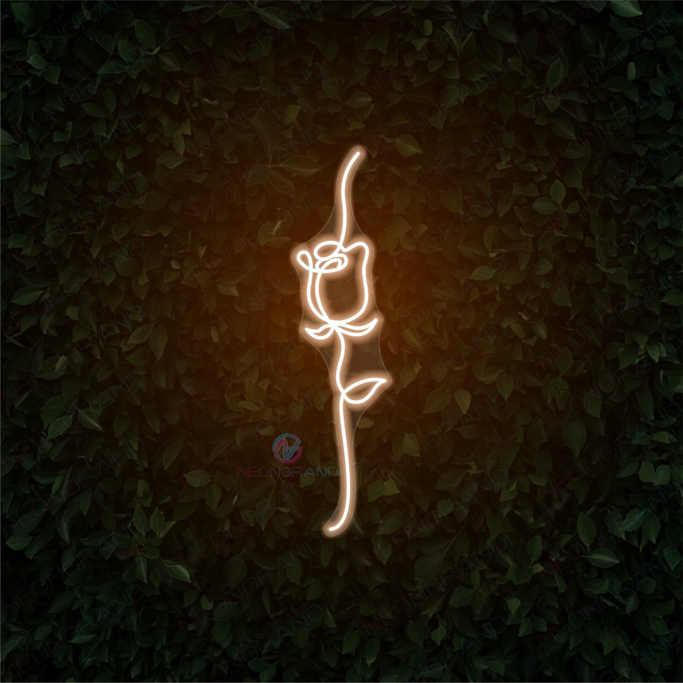 Neon Rose Sign Flower Led Light ORANGE