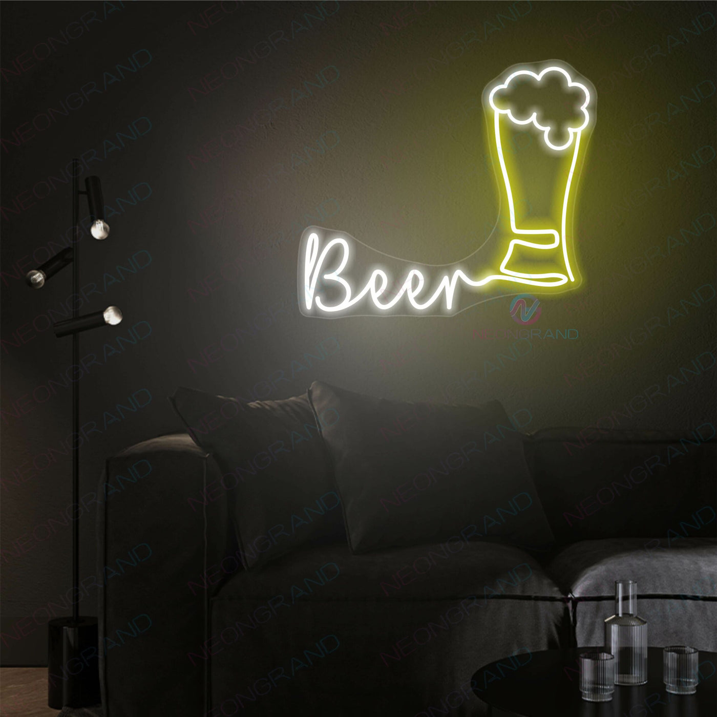 Neon Sign Beer Alcohol Drinking Led Light WHITE