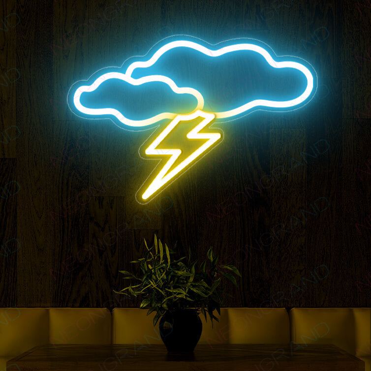 Neon Lightning Bolt Signs Led Light Neon Sale Sign sky blue
