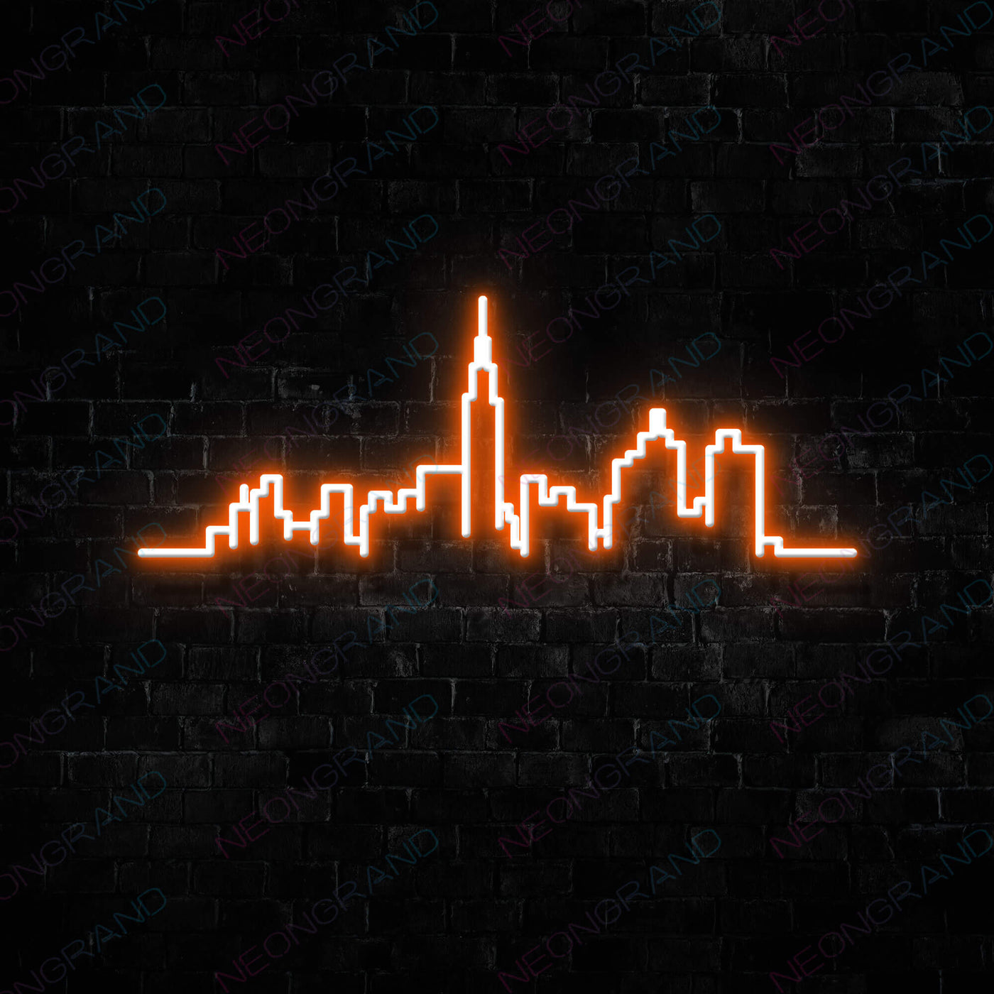 New York City Neon Sign Skyline NYC Led Light orange