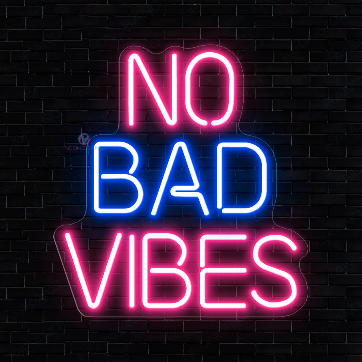 No Bad Vibes Neon Sign Party Led Light pink