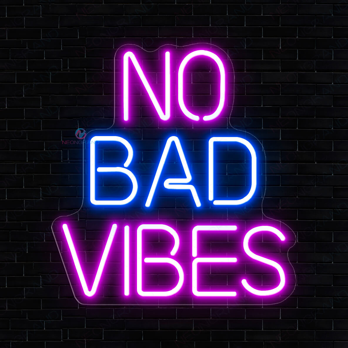 No Bad Vibes Neon Sign Party Led Light purple