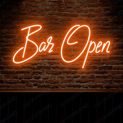 Open Sign Neon Aesthetic Led Light Bar Open orange