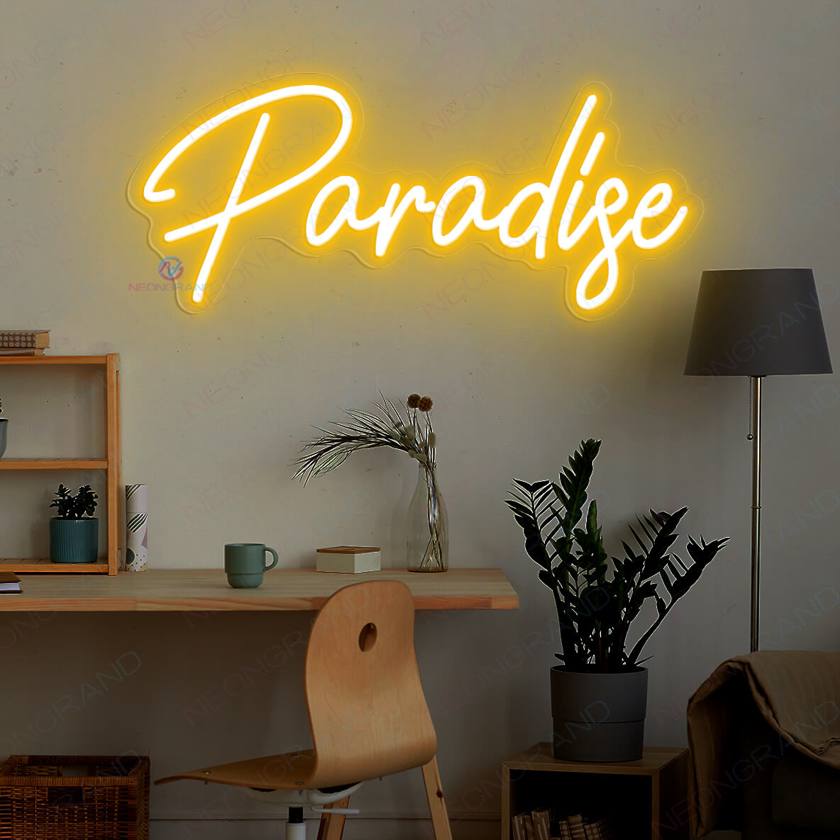 Paradise Neon Sign Bedroom Led Light Up Sign orange yellow1