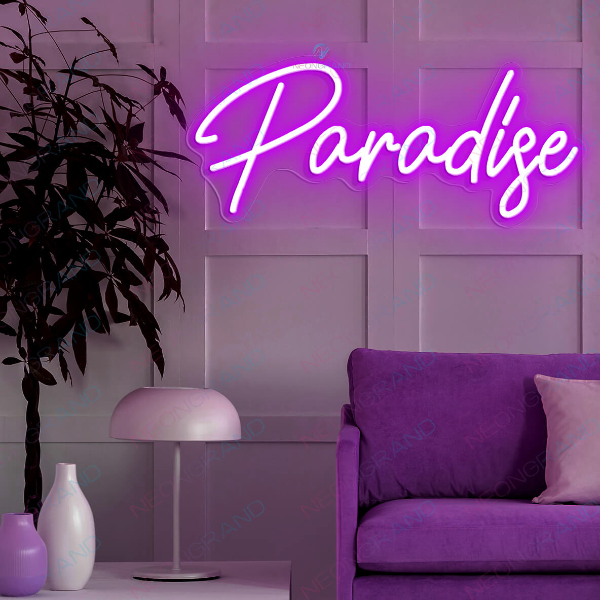 Paradise Neon Sign Bedroom Led Light Up Sign purple