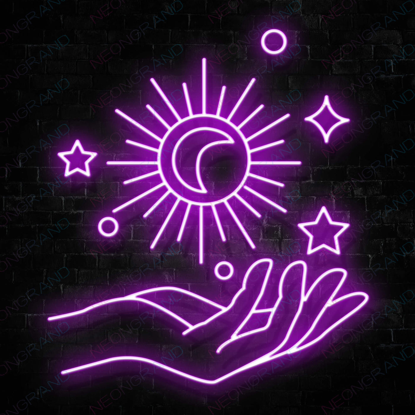 Planet Neon Sign Galaxy Hand Led Light purple