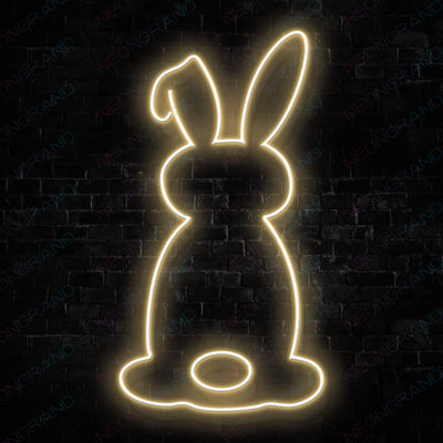 Rabbit Neon Sign Animal Led Light gold yellow