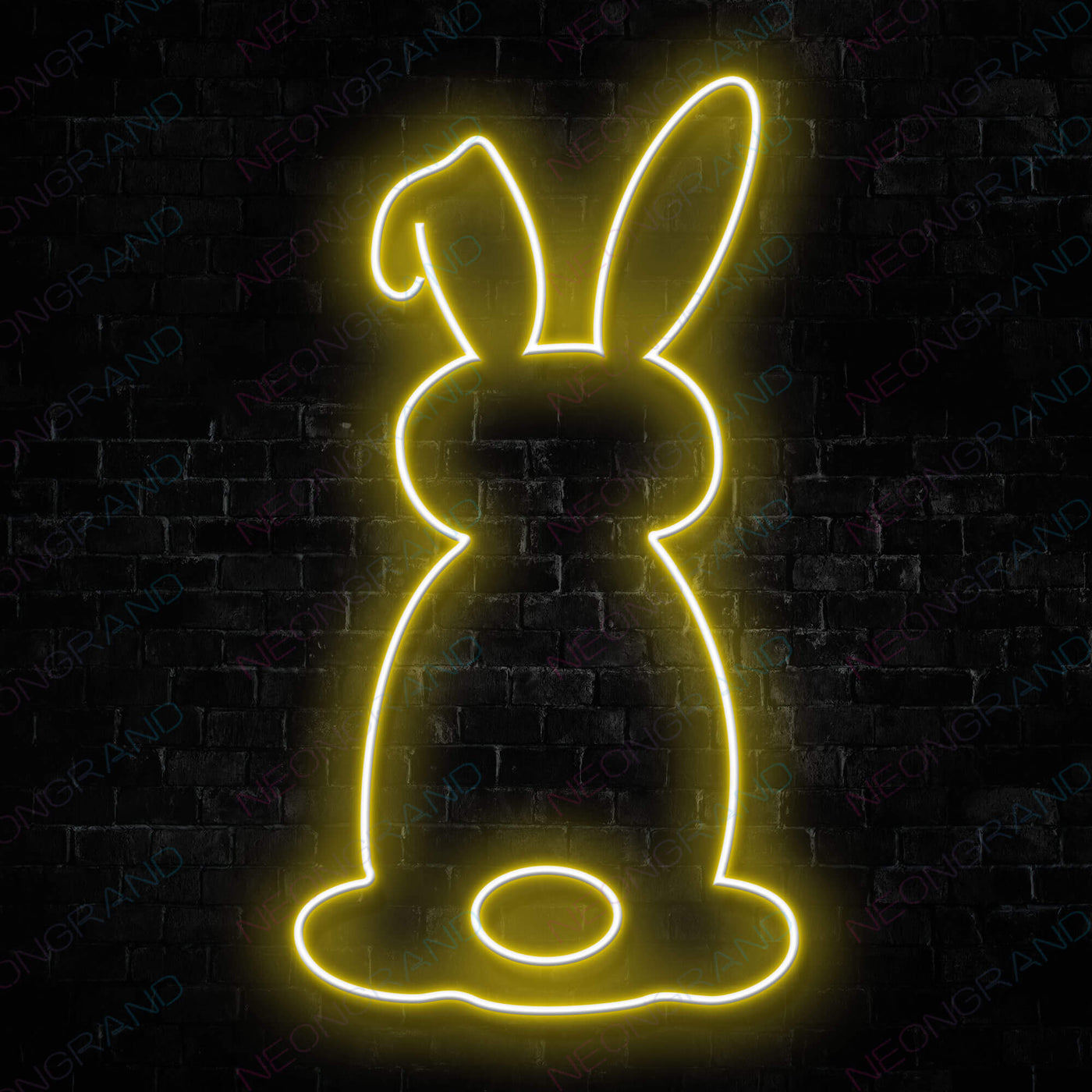 Rabbit Neon Sign Animal Led Light yellow