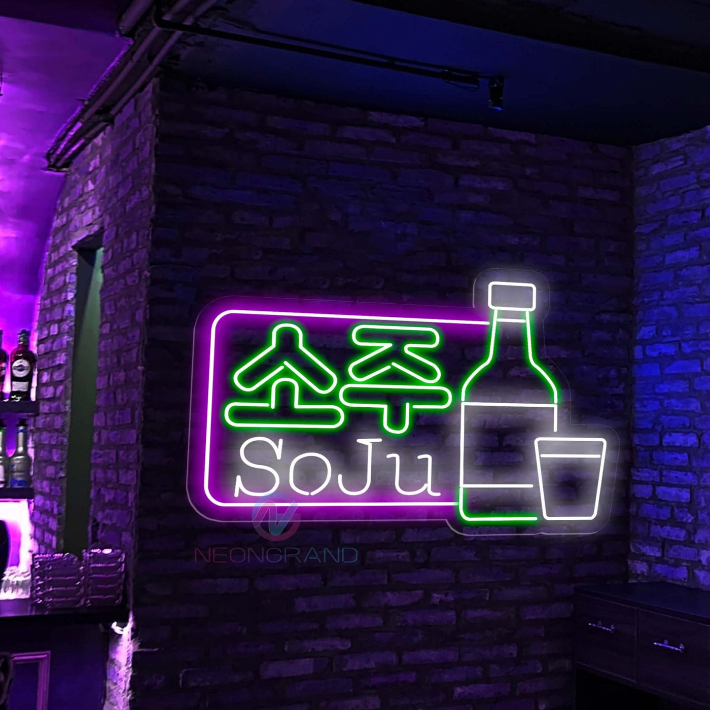 Soju Neon Sign Korean Drink Led Light purple