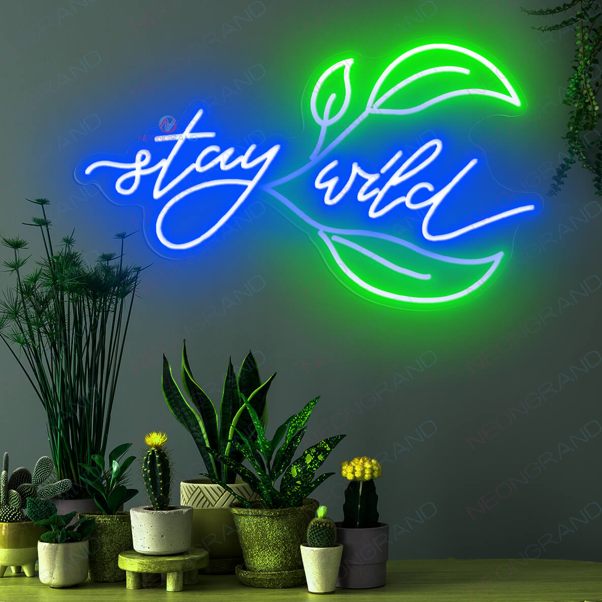 Stay Wild Neon Sign Tropical Led Light blue