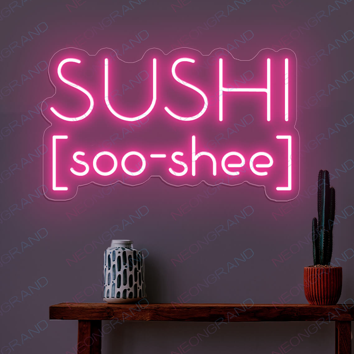 Sushi Neon Sign Japanese Food Led Light pink