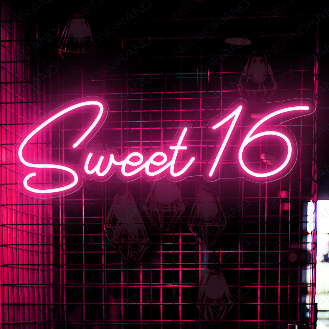 Sweet 16 Neon Sign Happy Birthday Led Light pink3