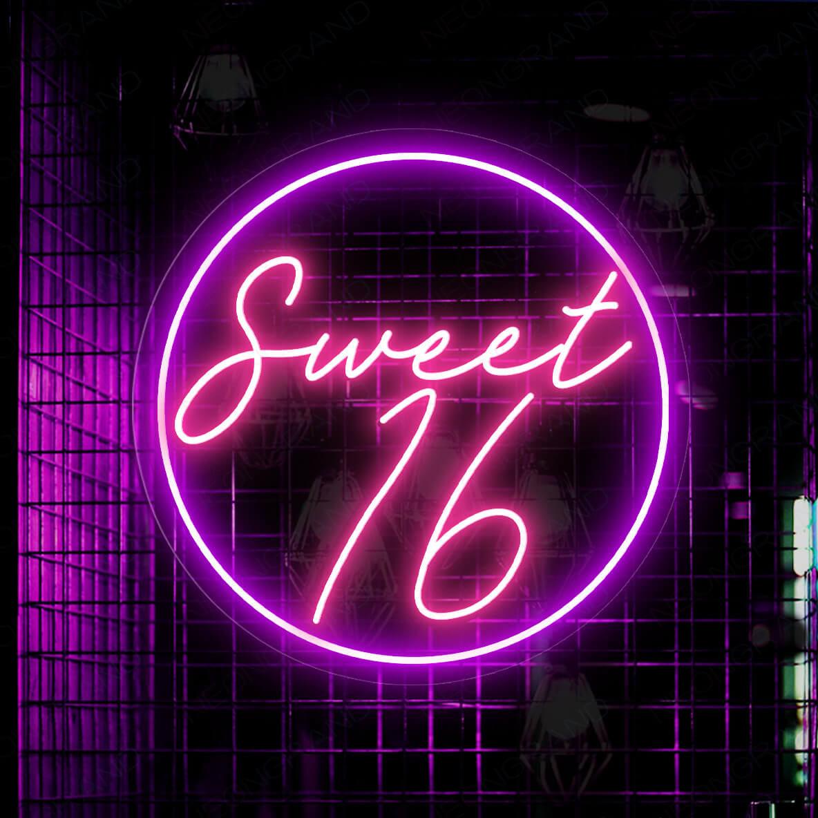 Sweet 16 Neon Sign Happy Birthday Neon Sign Led Light purple