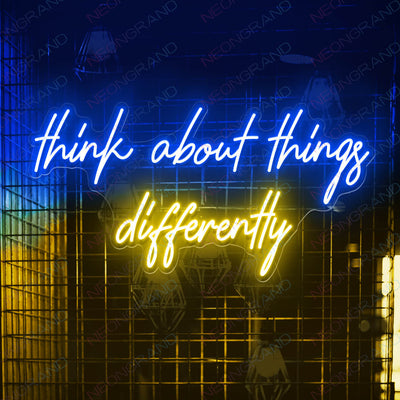 Think About Things Differently Neon Sign Wall Led Light blue