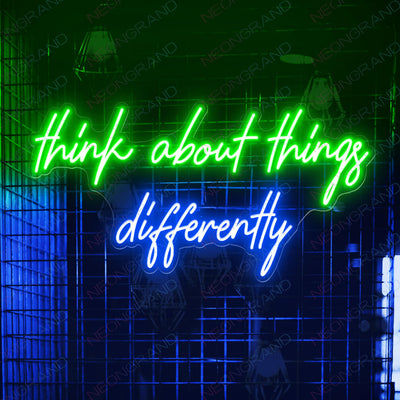 Think About Things Differently Neon Sign Wall Led Light green