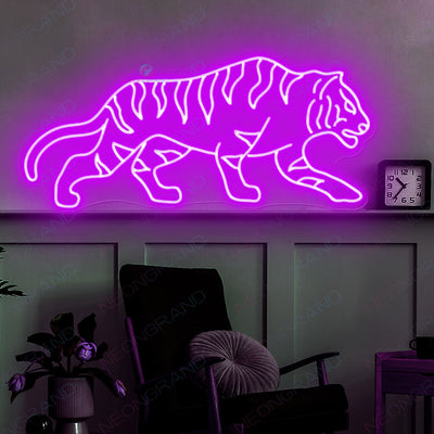 Neon Sign Tiger Animal Led Light purple