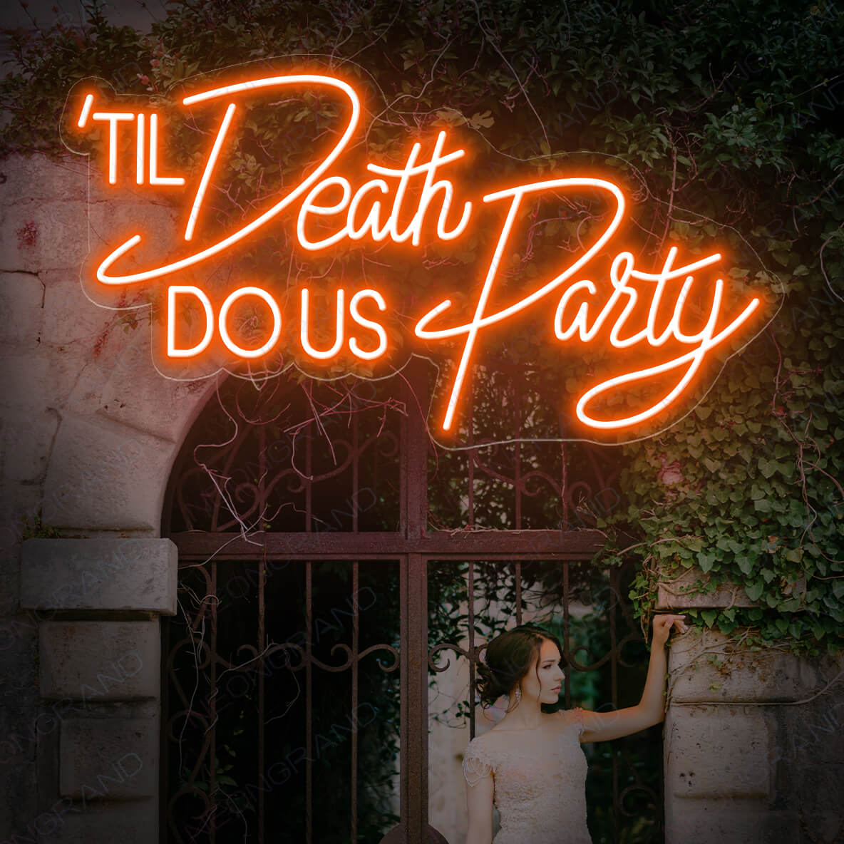 Til Death Do Us Party Neon Sign Led Light DarkOrange