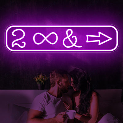 To Infinity And Beyond Neon Sign Wedding Led Light Purple