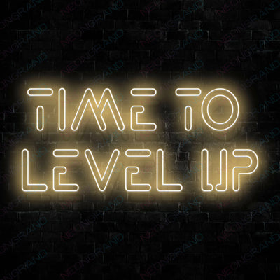 Game Neon Sign Time To Level Up Gamer Led Light LightYellow